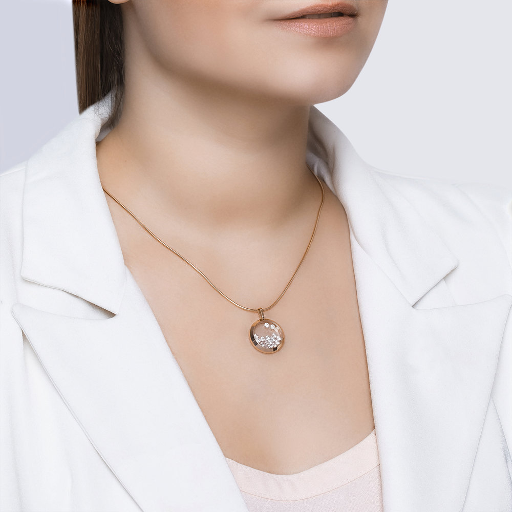 Kettenanhänger "Emotions" aus echtem 14 ct Gold mit funkelnden Zirkonia Steinen – Bild 4