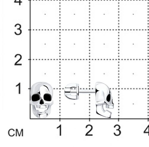 Ohrstecker "Totenkopf" - Sterling Silber 925 - rhodiniert – Bild 3