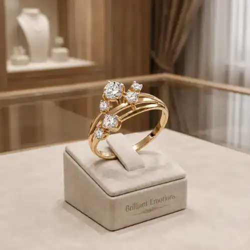 Fashion Ring aus Roségold 585 mit 6 funkelnden Zirkonia