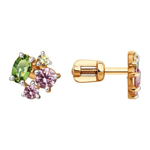 Ohrstecker "Mood" aus Roségold 585 mit bunten Swarovski Kristallen