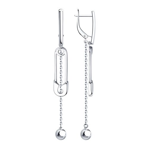 Extravagante moderne Ohrringe "Sicherheitsnadel" Sterlingsilber