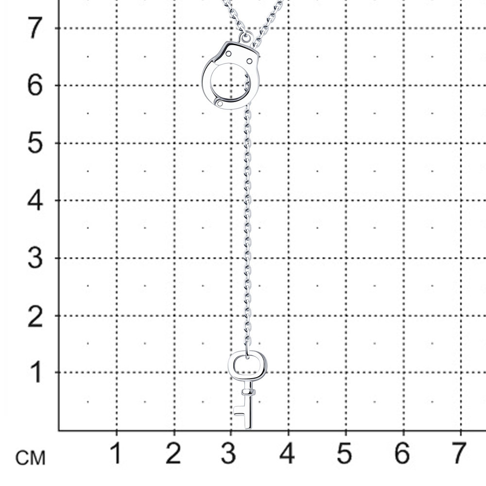 Cooles Collier "Handschellen" aus rhodiniertem Sterlingsilber 925 – Bild 3