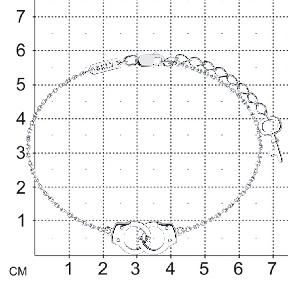 Armband - Sterling Silber 925 - mit Anhänger in Handschellenoptik – Bild 3