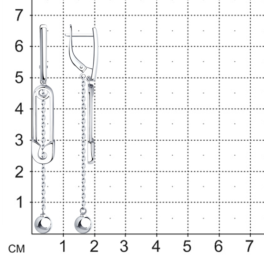 Extravagante moderne Ohrringe "Sicherheitsnadel" Sterlingsilber – Bild 3