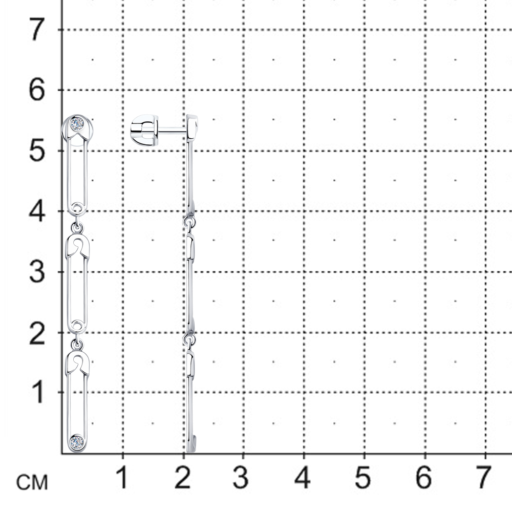 Ohrstecker "Sicherheitsnadel" - Sterlingsilber 925 - extra lang – Bild 3