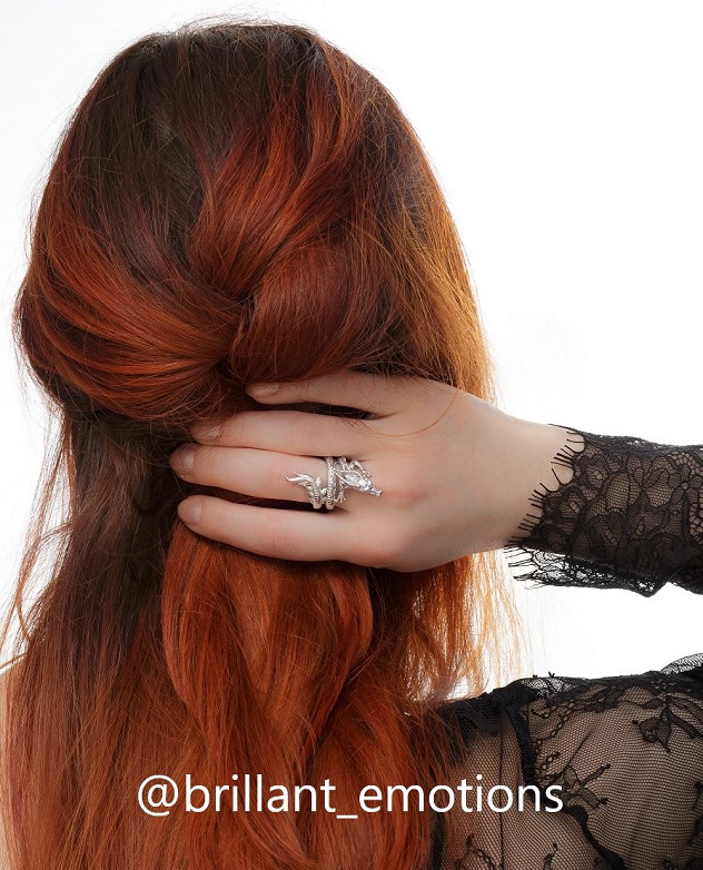 Statement Ring Drache Silber