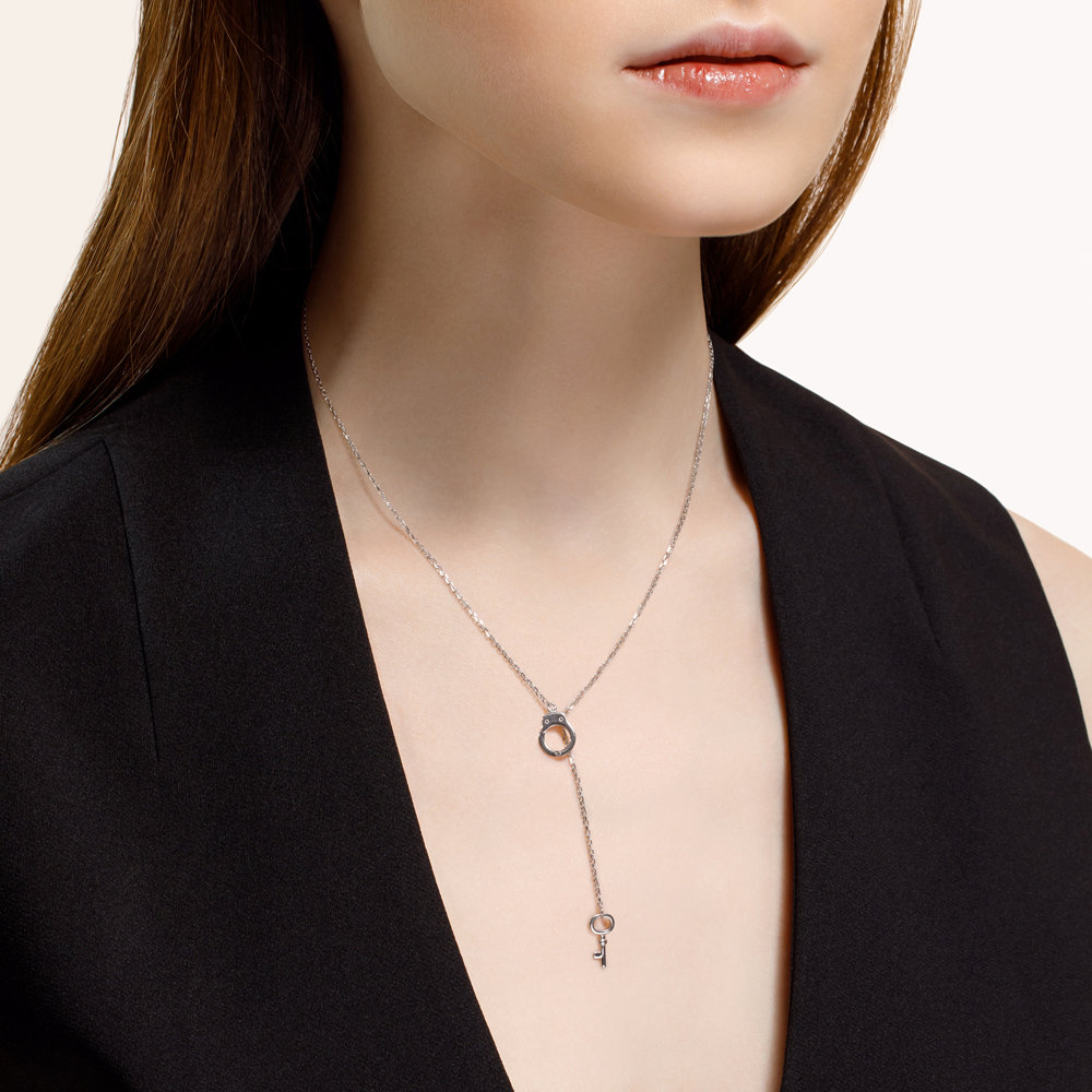 Cooles Collier "Handschellen" aus rhodiniertem Sterlingsilber 925 – Bild 4