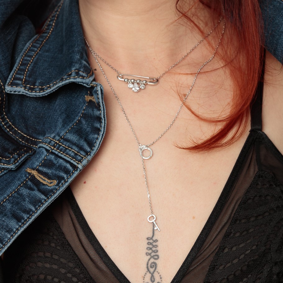 Cooles Collier "Handschellen" aus rhodiniertem Sterlingsilber 925 – Bild 6