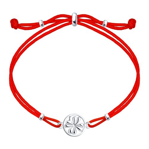 Textilarmband mit Silberelement 925 "Kleeblatt"