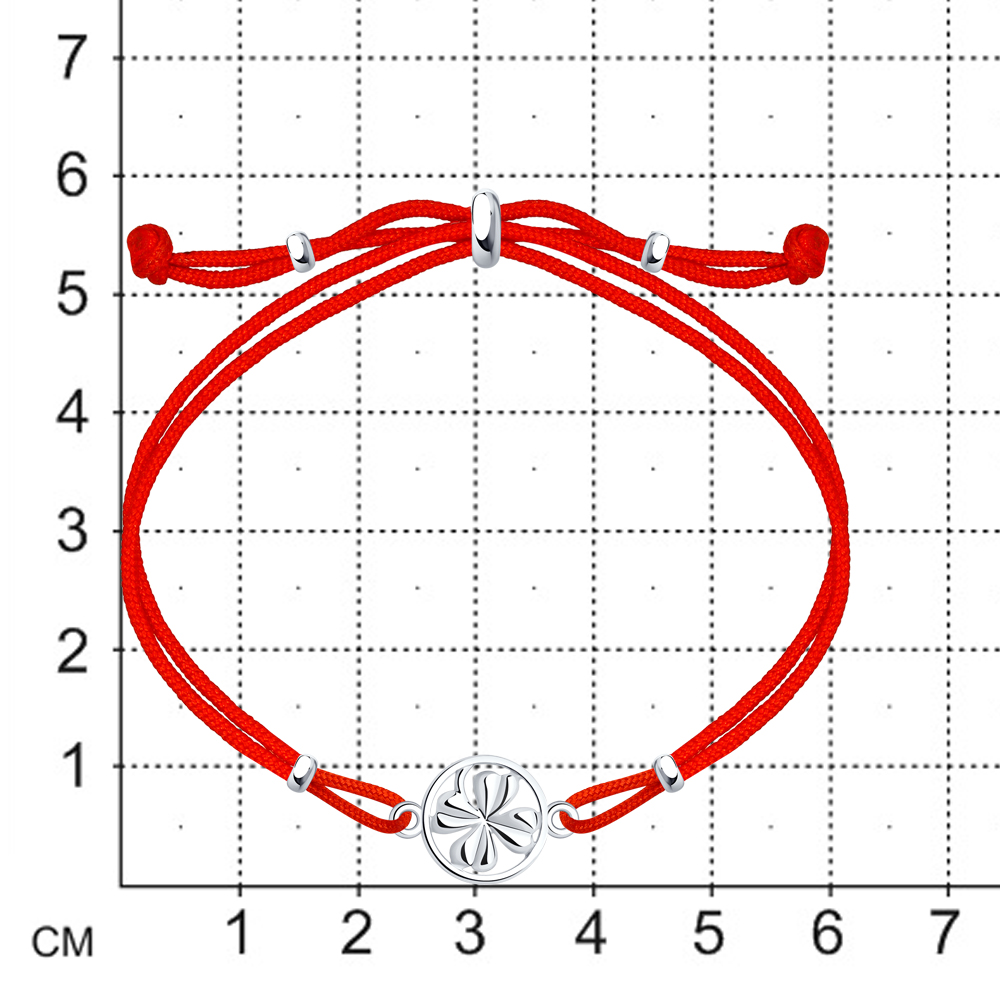 Textilarmband mit Silberelement 925 "Kleeblatt" – Bild 3