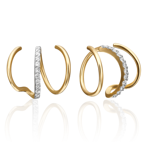 Ohrringe Trio im Layering-Look Gold 585