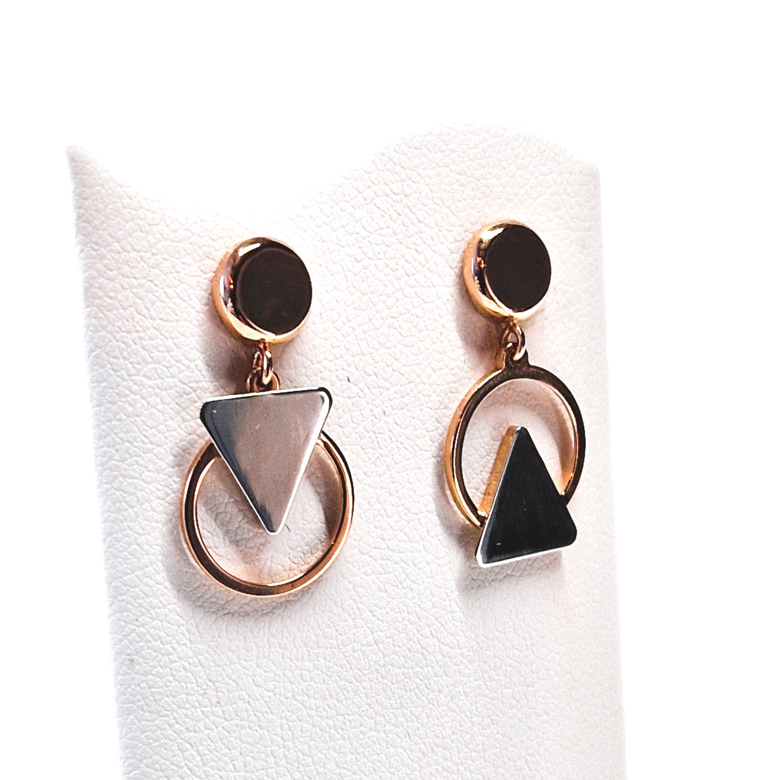 Asymmetrische Ohrringe - Rot- und Weißgold 585 – Bild 4