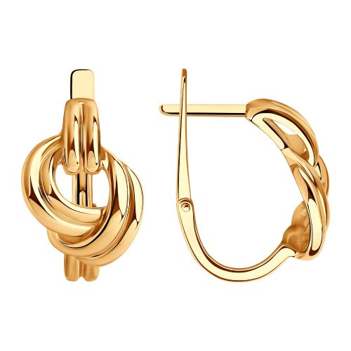 Knoten Ohrringe aus rhodiniertem Sterlingsilber 925 3-fach vergoldet