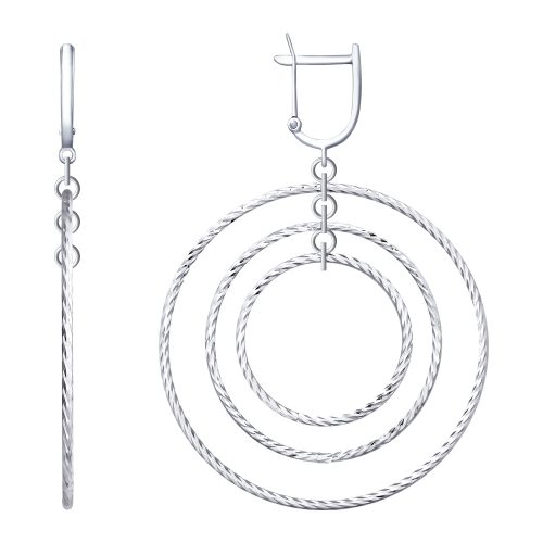 Ohrringe - großformatig - Sterling Silber 925 - Diamantenschliff