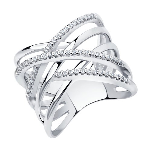 Sparkling & Polished Lines Ring mit Zirkonia