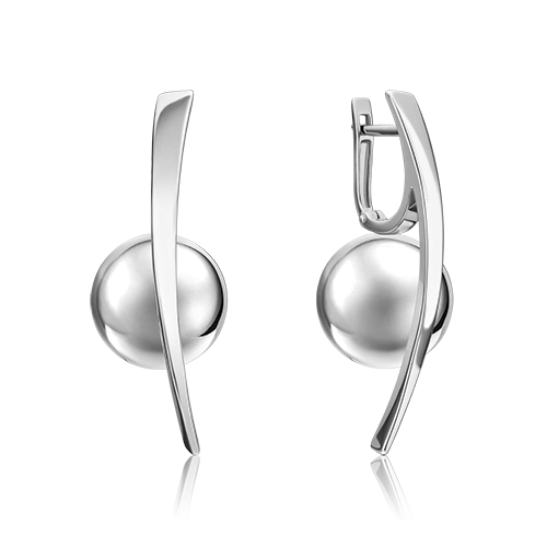 Extravagante Ohrringe Silberne Kugel Sterling Silber 925