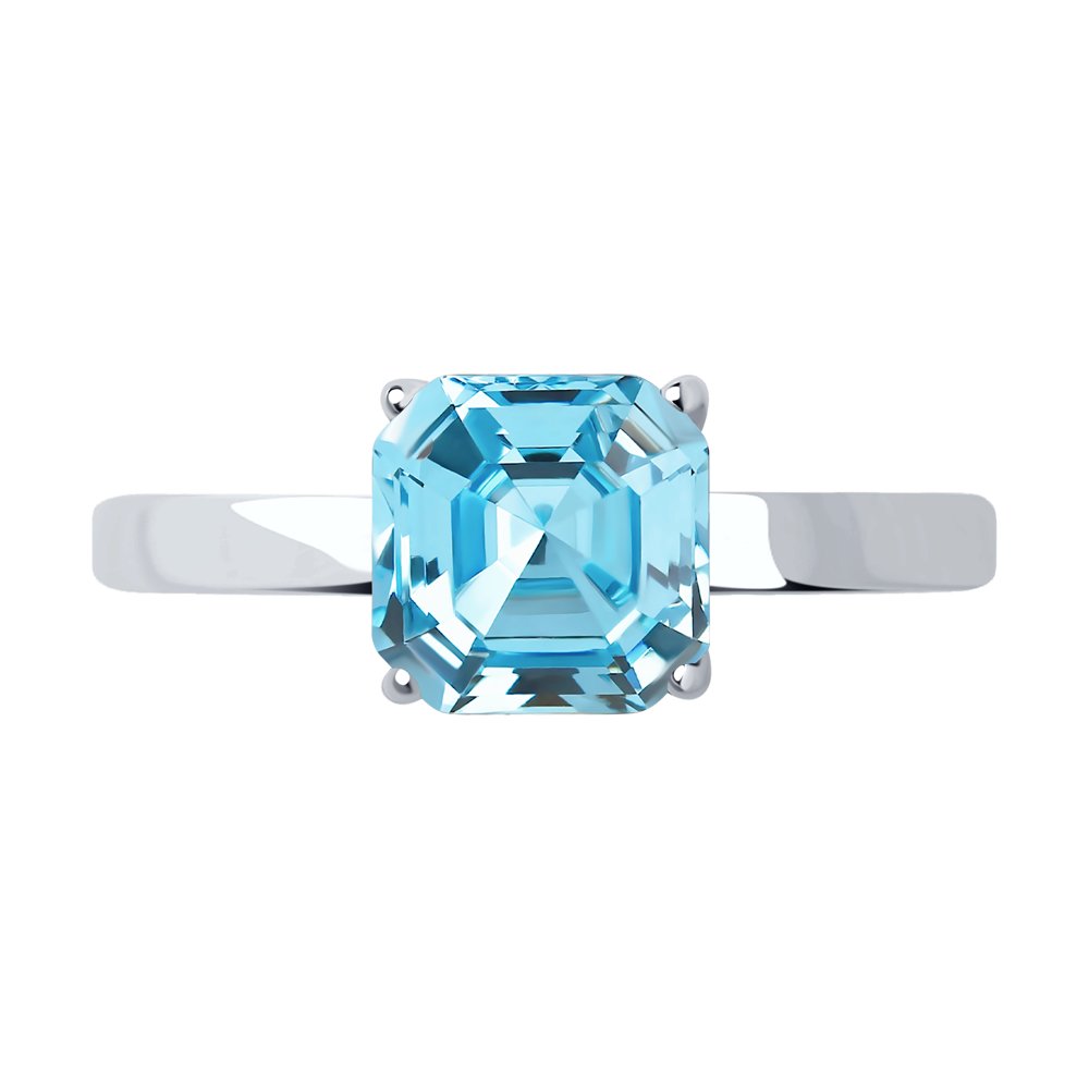 Ring - Sterling Silber 925 mit blauem Swarovski Kristall – Bild 3