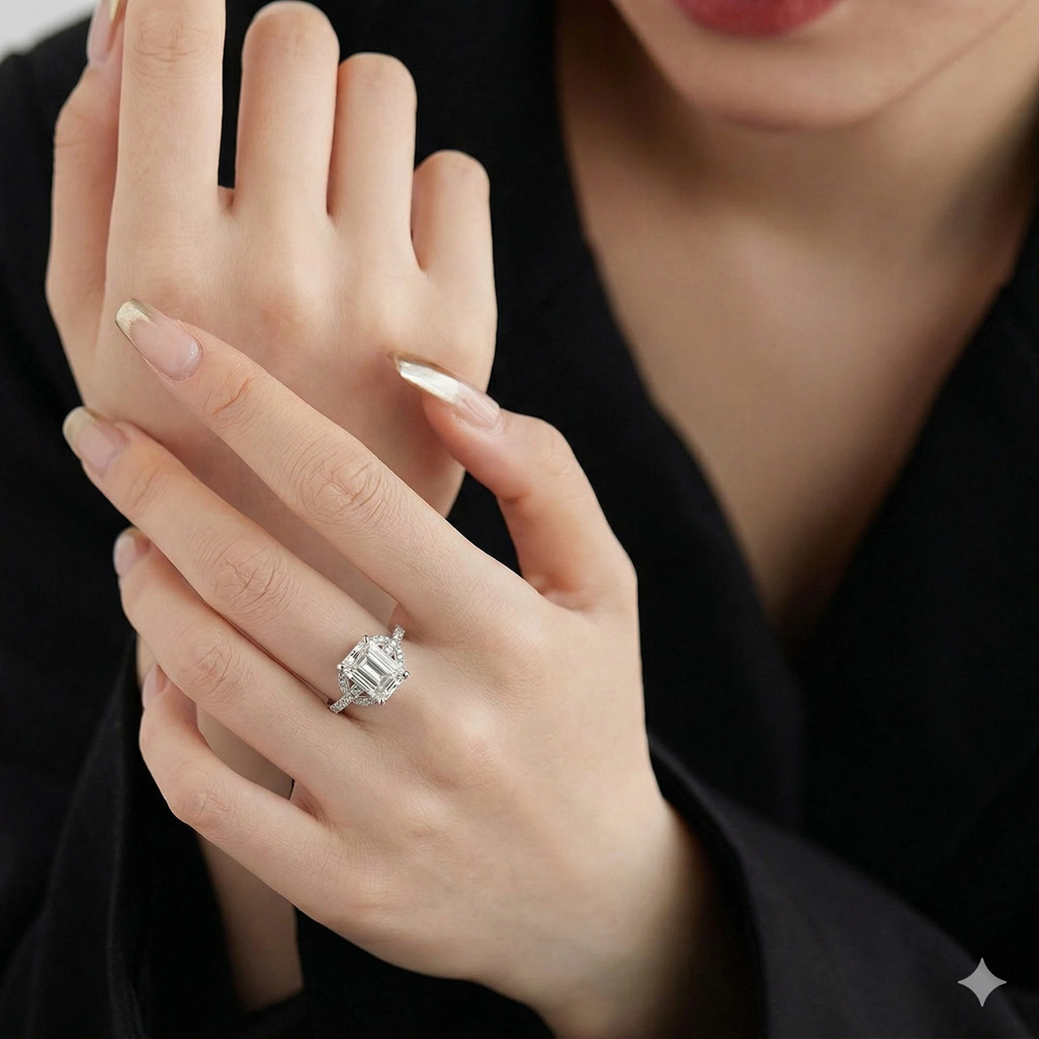 Exklusiver Cocktailring Pave Sterling Silber Ring „Eternal Brilliance“