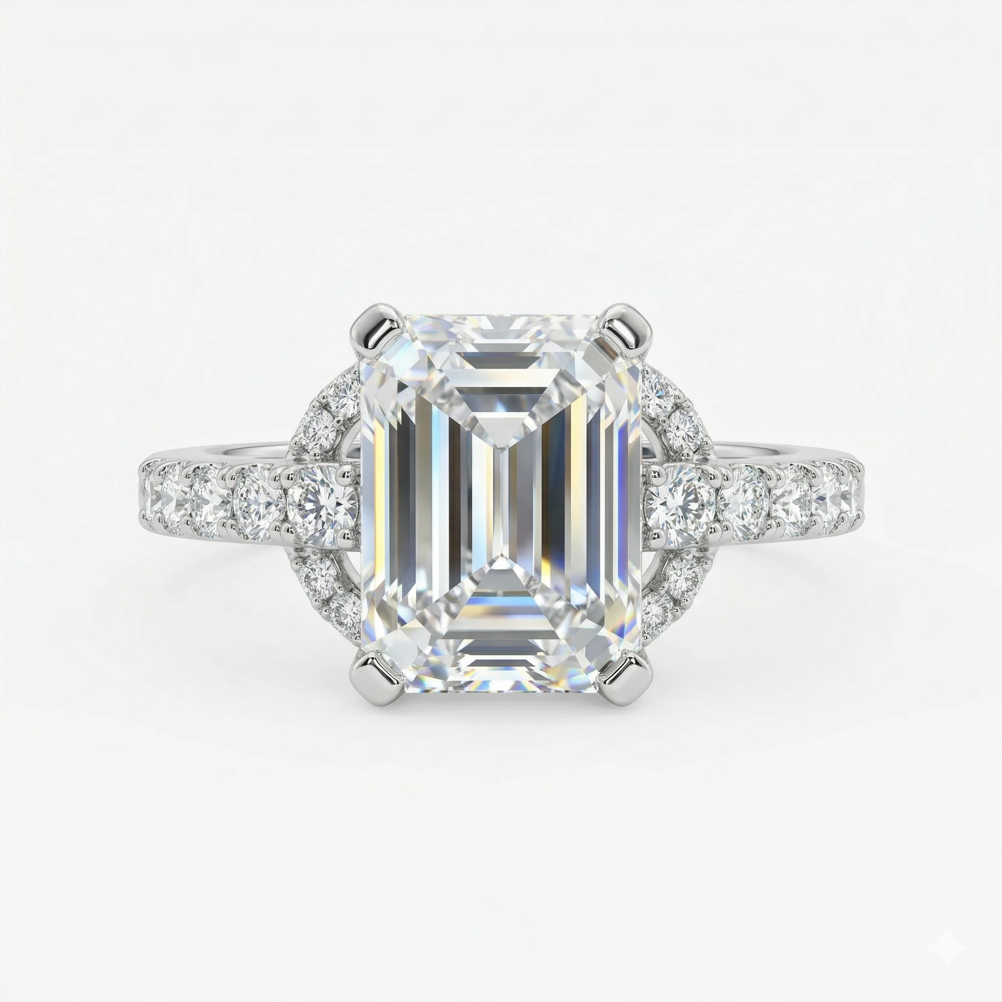 Cocktailring „Eternal Brilliance“ aus Sterlingsilber – Edler Smaragdschliff & Pavé-Details – Bild 2