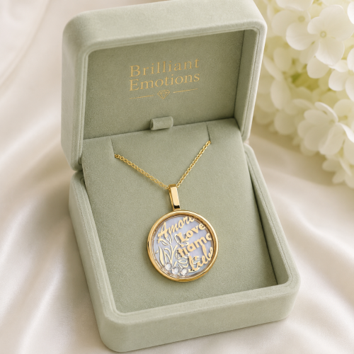 Ausgefallener Kettenanhänger LOVE aus 14 ct Roségold