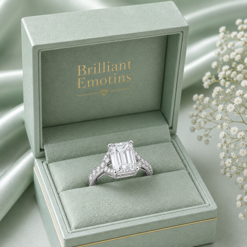 Cocktailring „Eternal Brilliance“ aus Sterlingsilber – Edler Smaragdschliff & Pavé-Details