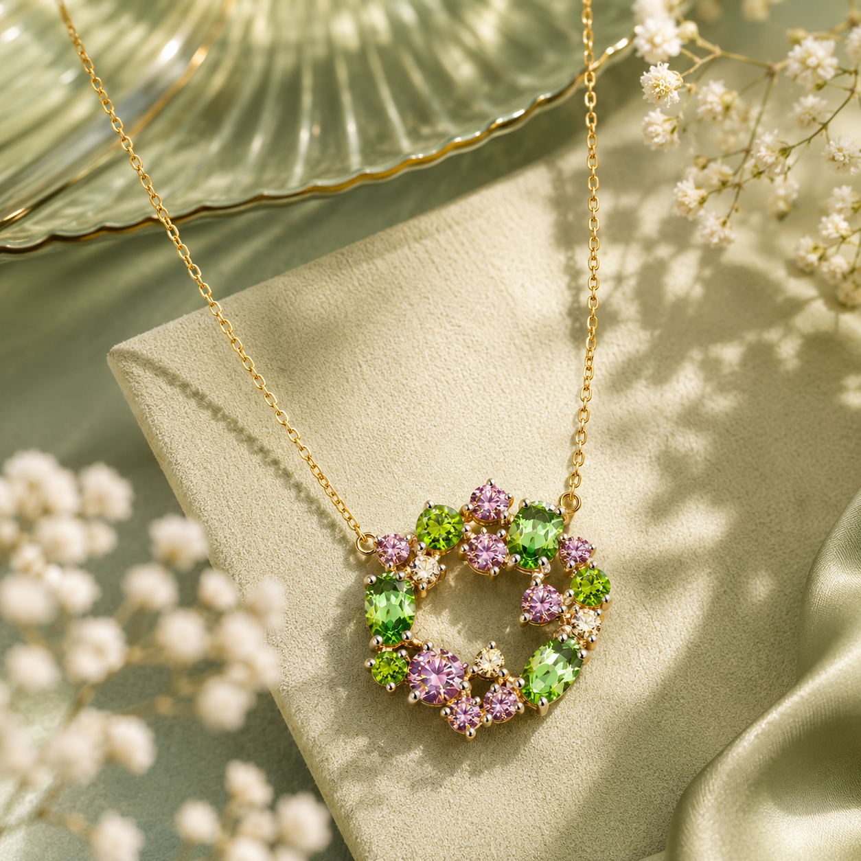 Collier MOOD Roségold 585 Mix aus Swarovski Kristallen