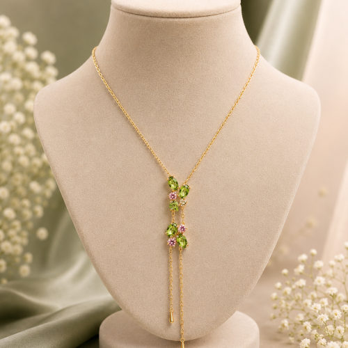 Collier "Mood" - Roségold 585 - Mix aus Swarovski Kristallen