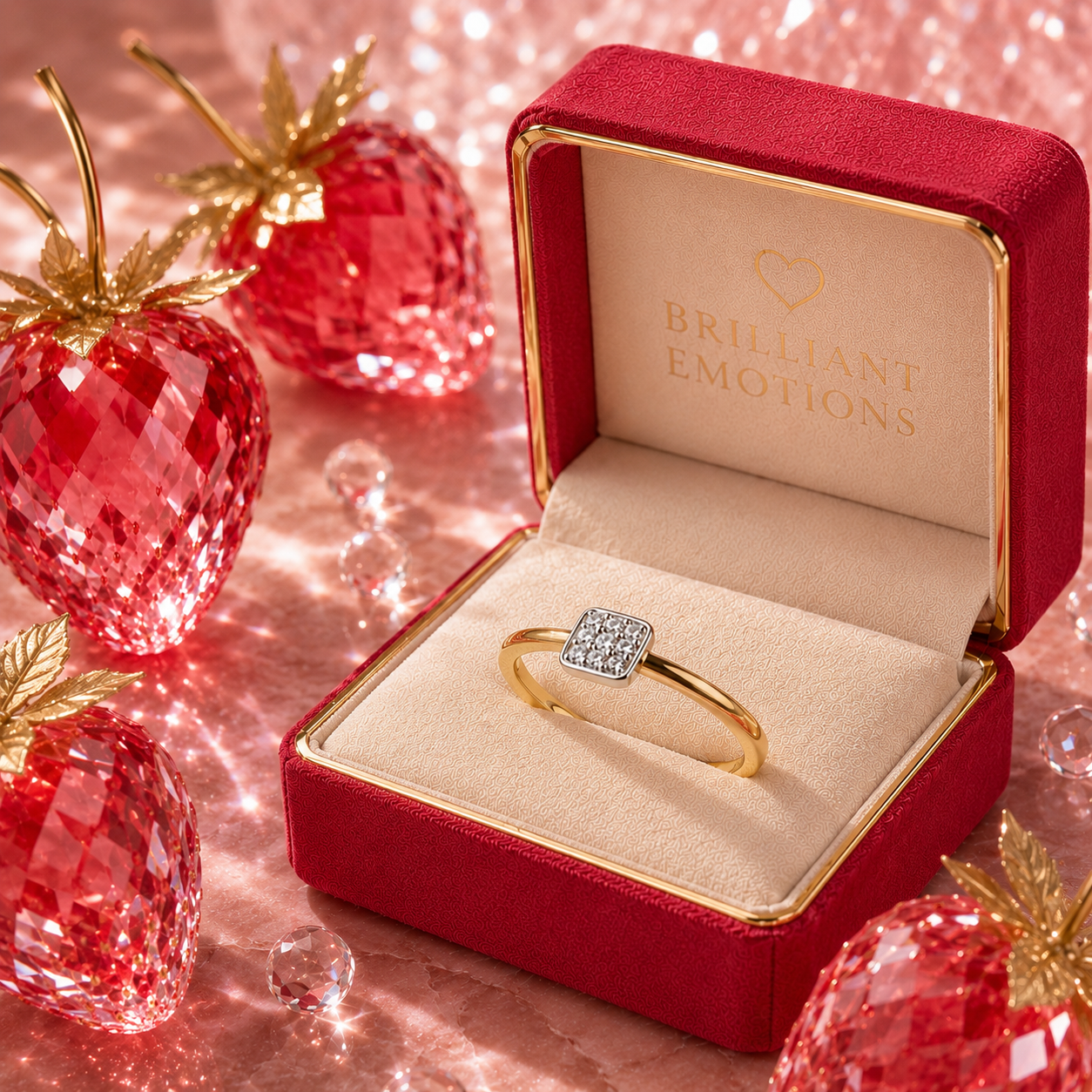 Filigraner Ring aus Roségold 585 mit Diamanten