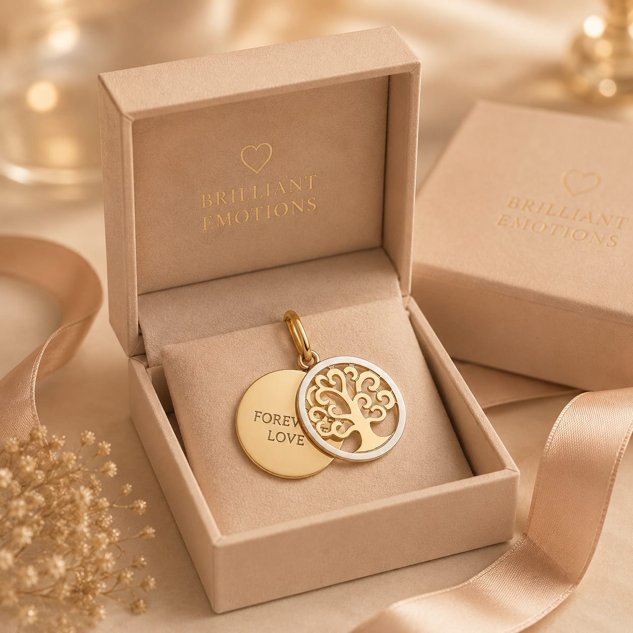 Kettenanhänger Lebensbaum mit Gravur Gold 585