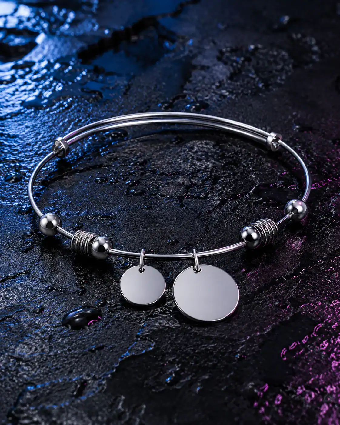 Manschette Armband – Sterling Silber 925 – mit Coin-Anhängern