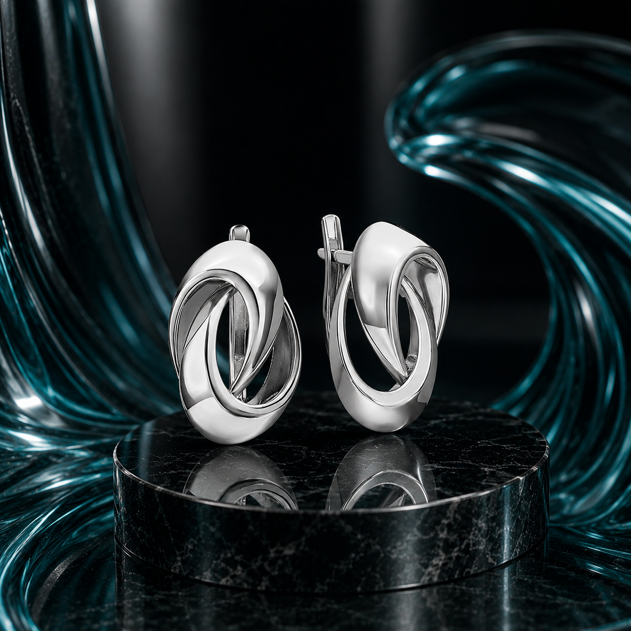 Minimalistische Ohrringe ETERNITY Sterlingsilber 925 poliert