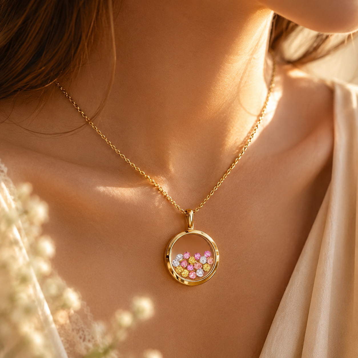 Multicolor Anhänger „Emotions“ aus 14 ct Rosegold mit Zirkonia