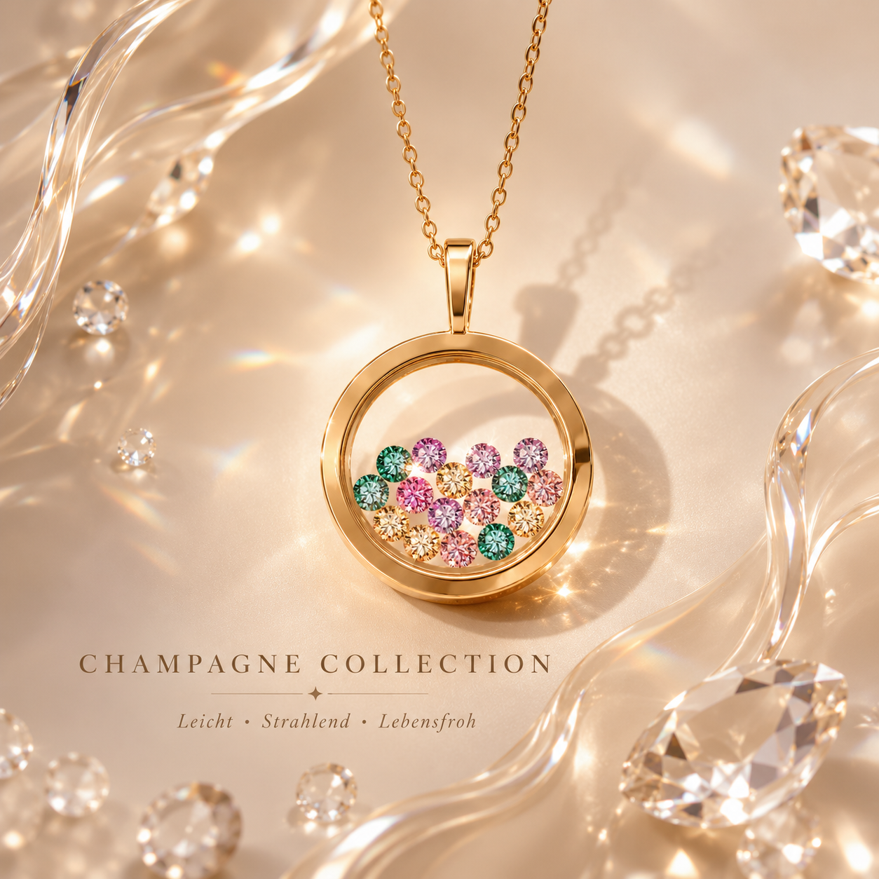 Kettenanhänger EMOTIONS mit Swarovski Kristallen Multicolor