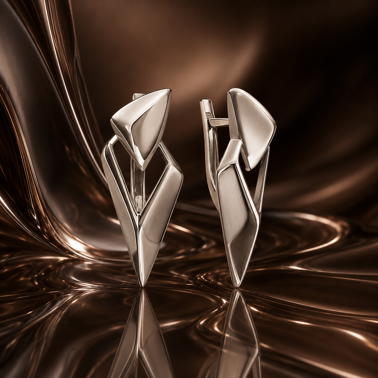 Ohrringe MYSTERY in geometrischer Form Silber 925