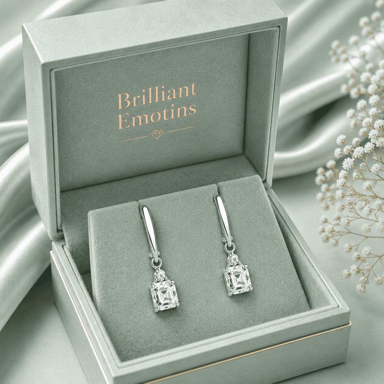 Elegante Ohrringe in Geschenkbox von Brilliant Emotions.