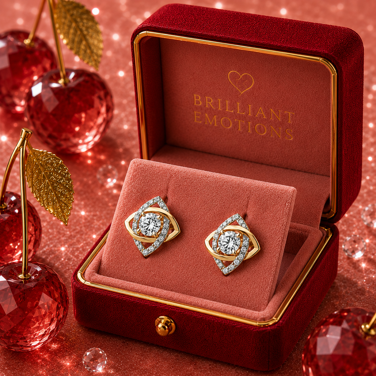 Ohrstecker Stella aus 14 ct Gold mit Swarovski Kristallen