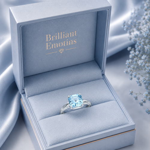 Ring -  Sterling Silber 925 mit blauem Swarovski Kristall
