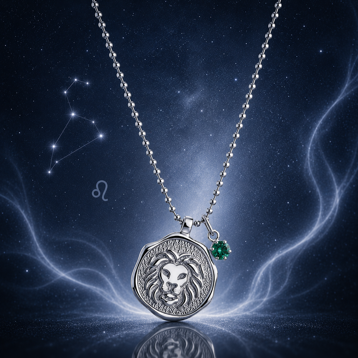 Sternzeichen-Kette Löwe aus Sterlingsilber 925 mit Swarovski Kristall