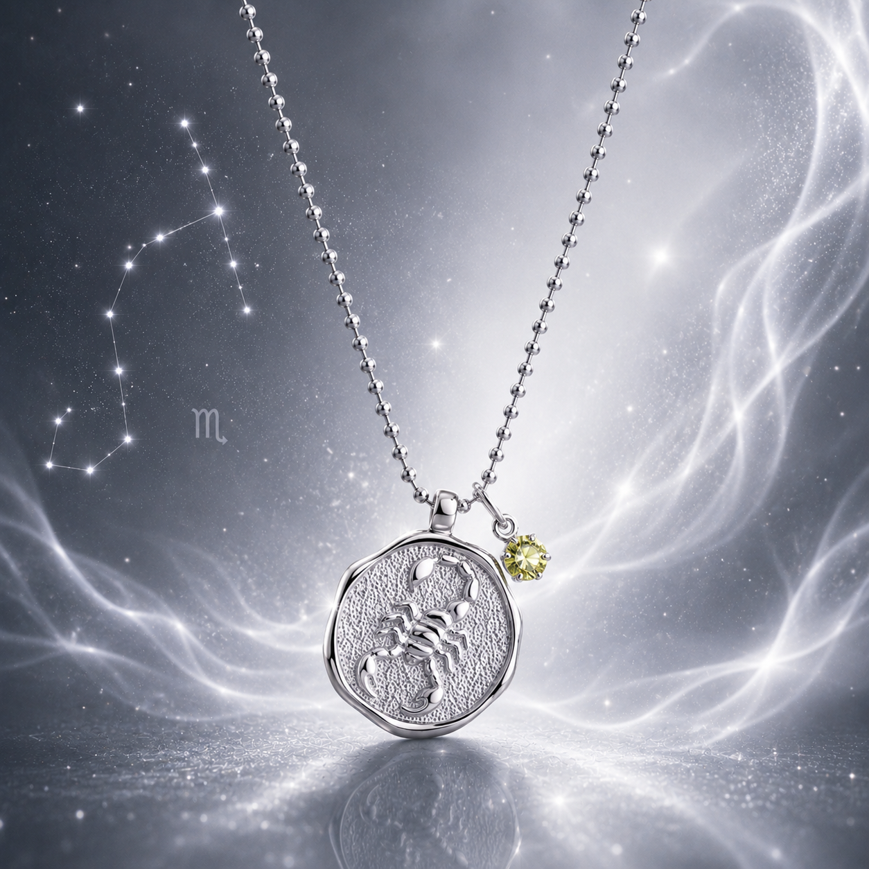 Sternzeichen-Kette Skorpion aus Sterlingsilber 925 mit Swarovski Kristall