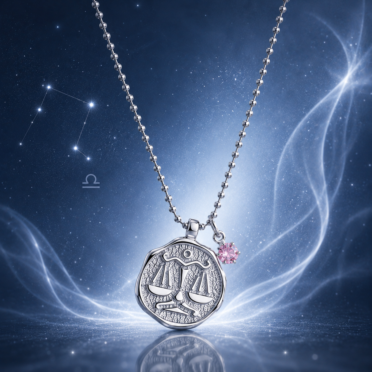Sternzeichen Kette Waage mit Swarovski Kristall
