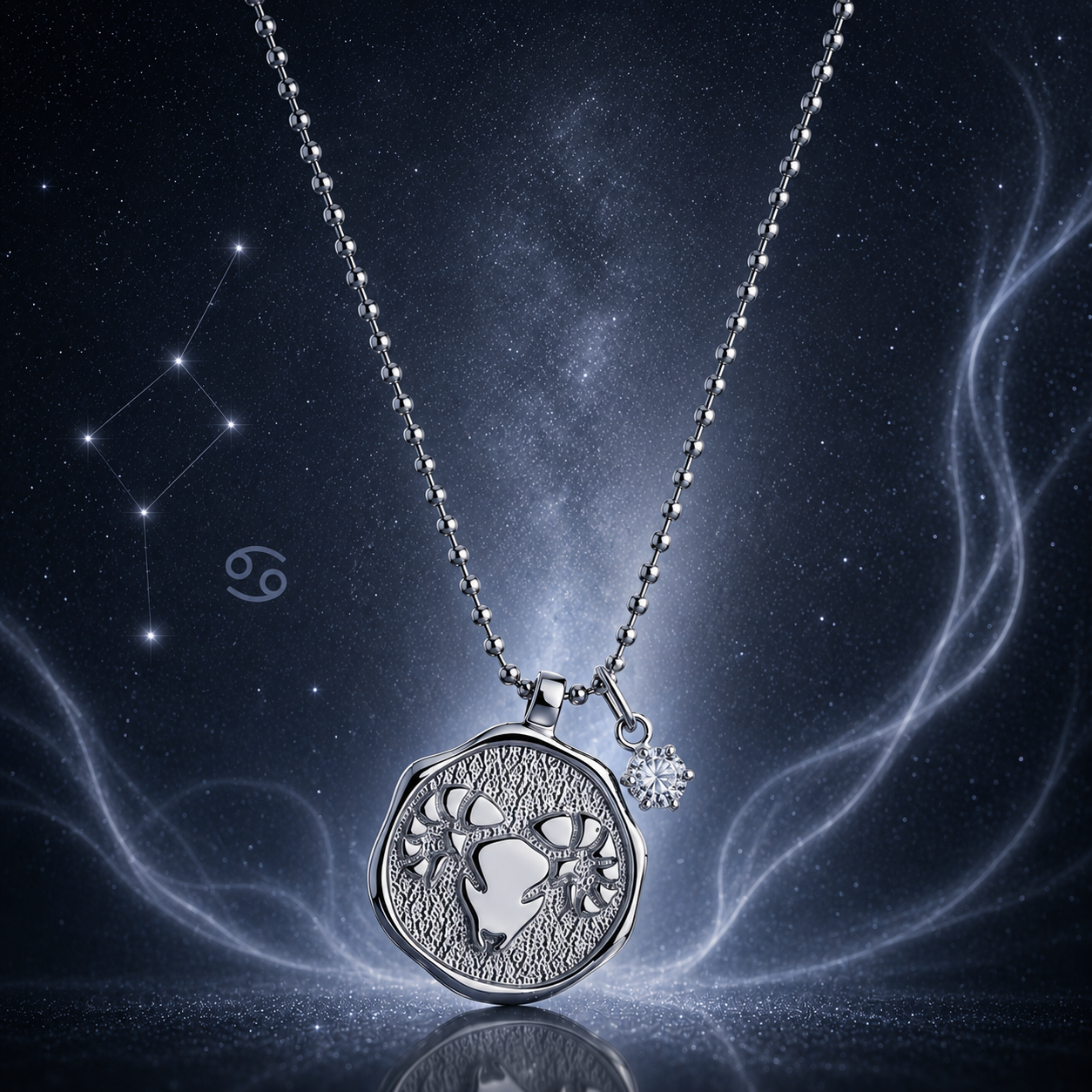 Sternzeichen-Kette Widder aus Sterlingsilber 925 mit Swarovski Kristall