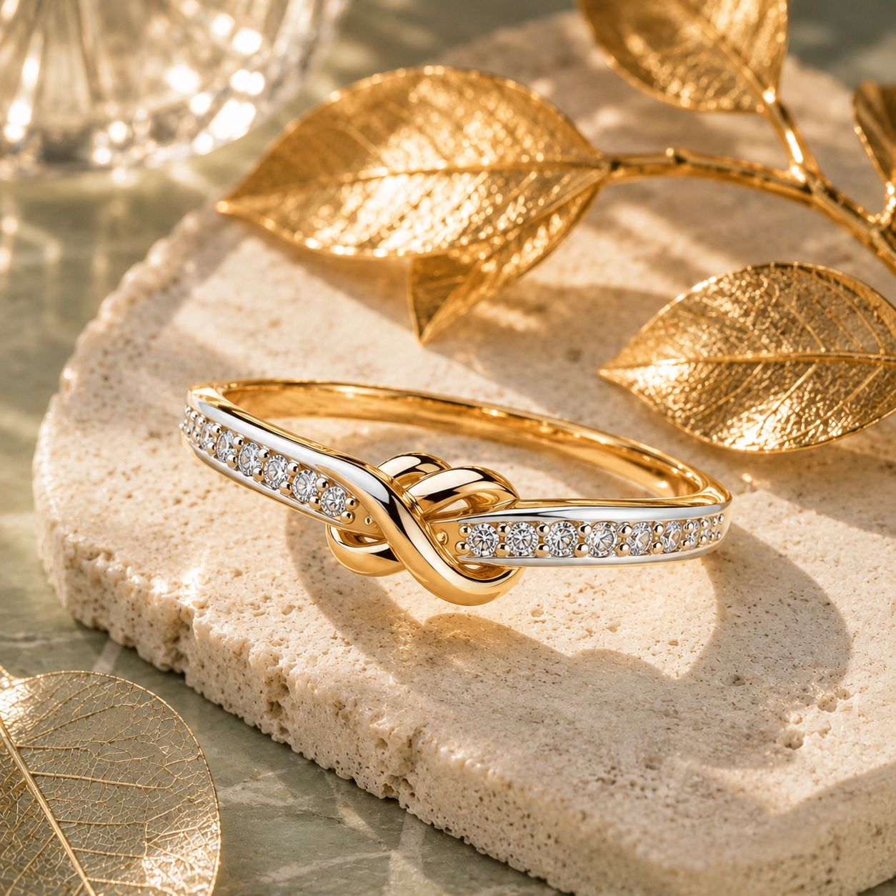 Zeitloser Ring „Infinity“ aus Roségold 585 mit Diamanten