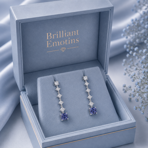 "Pure Azure Princess" Zirkonia-Tropfenohrringe aus Sterlingsilber