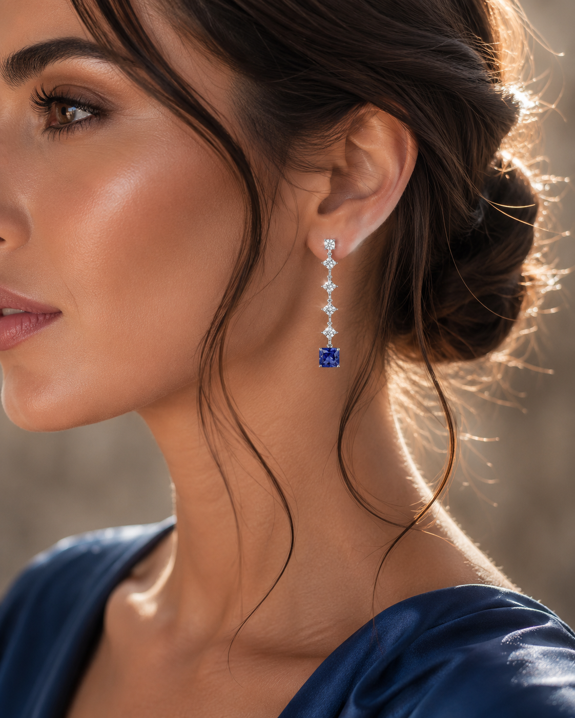 "Pure Azure Princess" Zirkonia-Tropfenohrringe aus Sterlingsilber – Bild 3